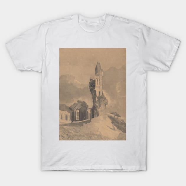 Byland Abbey, Yorkshire by John Sell Cotman T-Shirt by Classic Art Stall